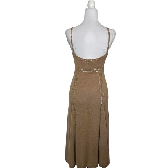 LPA Knit Dress Crotched Midi Semi Sheer Tan‎ Nude Size S - Picture 2 of 13
